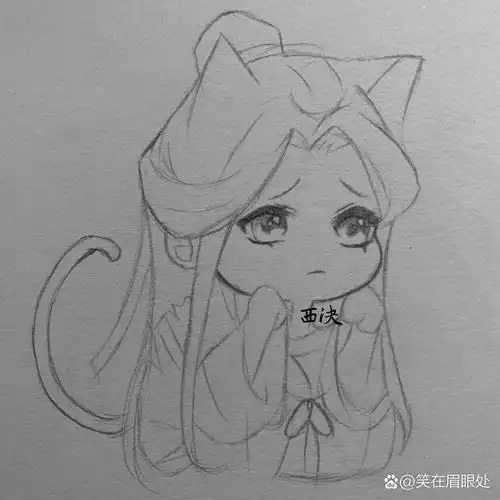 q版谢怜铅笔手绘简笔画教程