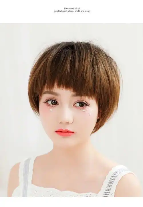 唐妮假发女短发圆脸网红自然全头套式bobo头狗啃修脸款蓬松逼真波波头