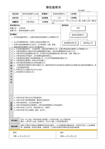 职位说明书(酒店物业管理中心总监).doc 1页