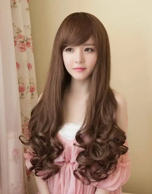 fanfushi范富诗假发女长卷发女士发型韩国大波浪斜刘海假发套长发蓬松