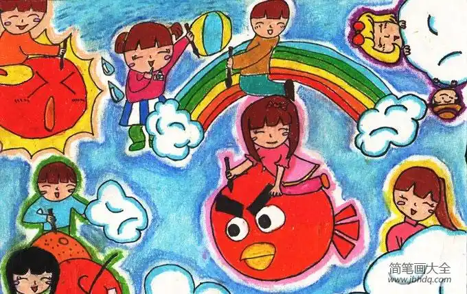 儿童画梦想成真_水彩画-画画图片大全