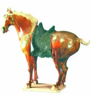 唐三彩三花马