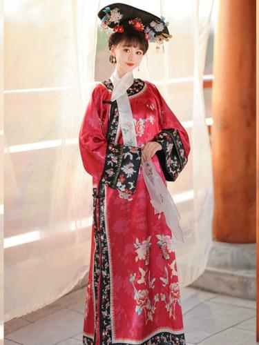 新中式吉祥如意新款清代格格服装宫廷风清朝服饰旗装国风汉服女款