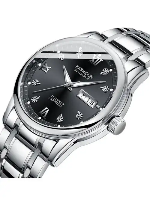 2019新款卡诗顿全自动机械表男士手表商务精钢带防水夜光镂空腕表