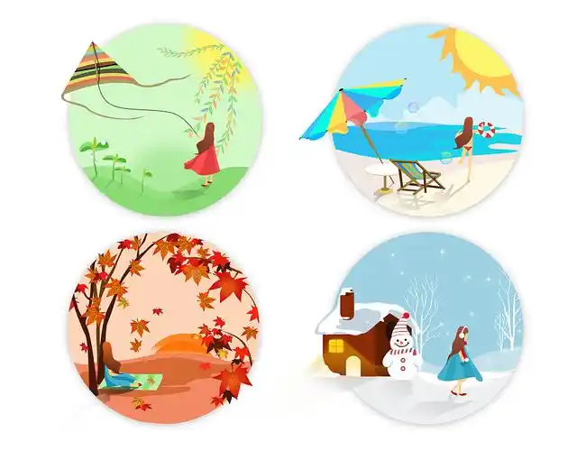 春夏秋冬小插画|插画习作|插画|伊小朵 - 原创设计作品 - 站酷 (zcool
