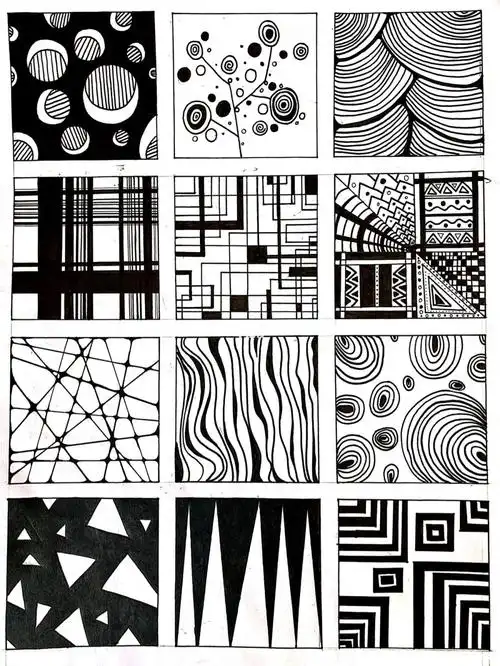 黑白装饰画素材线描素材