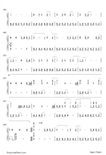 心墙-eop教学曲双手简谱预览3-钢琴谱文件(五线谱,双手简谱,数字谱