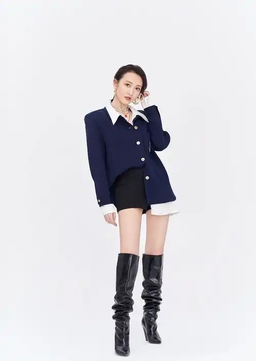 被王鸥的a字腿美到了长筒靴都能穿成堆堆靴这腿一般人比不了