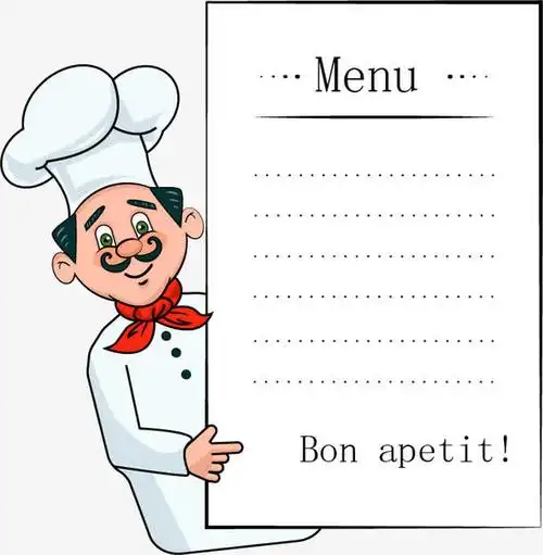 矢量餐厅菜单标签