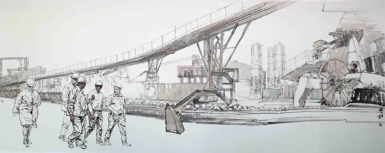 《走一带一路 谱钢铁新篇》——孙晓材绘画作品赏析