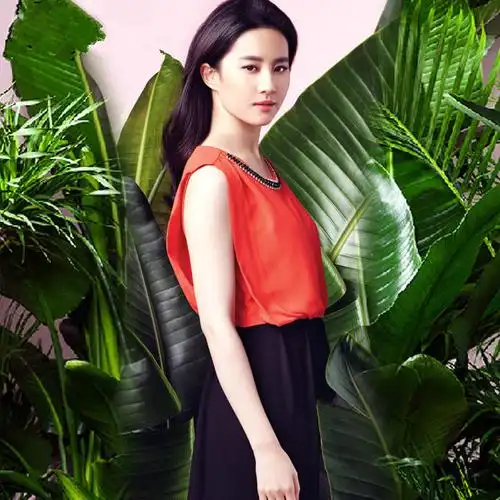 刘亦菲同款卓多姿2015夏装新款中长款雪纺背心裙无袖连衣裙730713