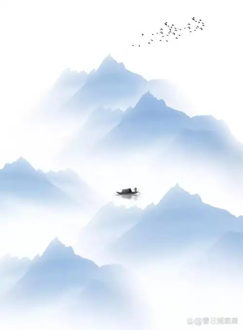 古典古风中国风水墨彩墨国画海报插画壁纸素材,清新淡雅,纯净悠远