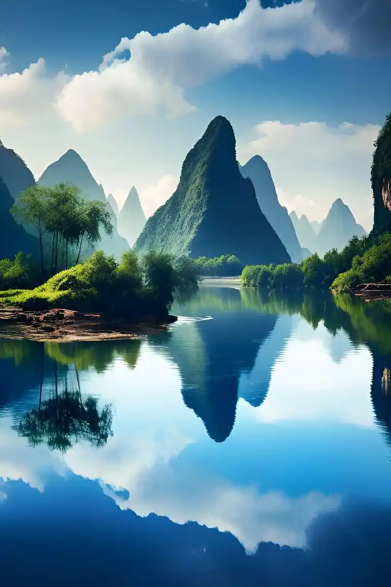 桂林山水风景.桂林的美,一半在于山,一半在于水.桂林山水甲天 - 抖音