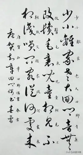 草书书法作品欣赏少小离家老大回乡音无改鬓毛衰