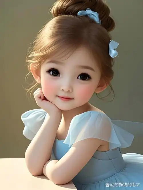 今天分享一张甜度爆表的小女孩头像 圆圆的眼睛,软萌的小脸,看一眼就