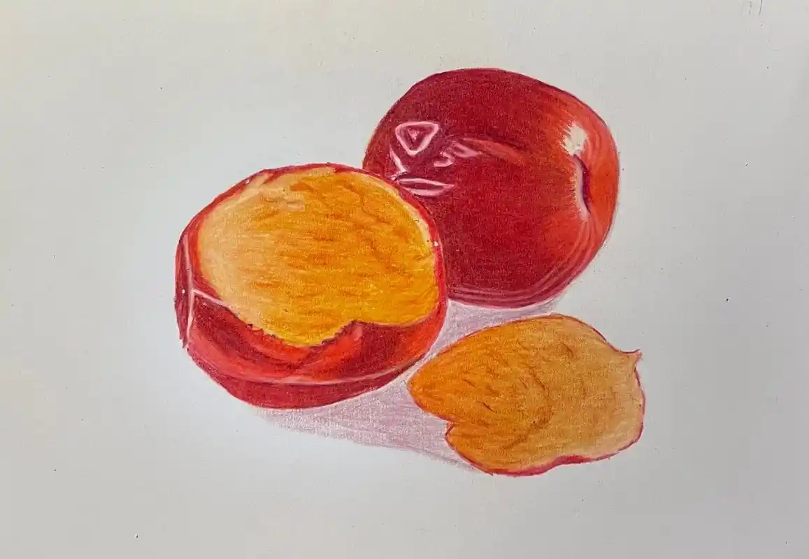 彩铅画51一组大红枣我的抖音生活日记