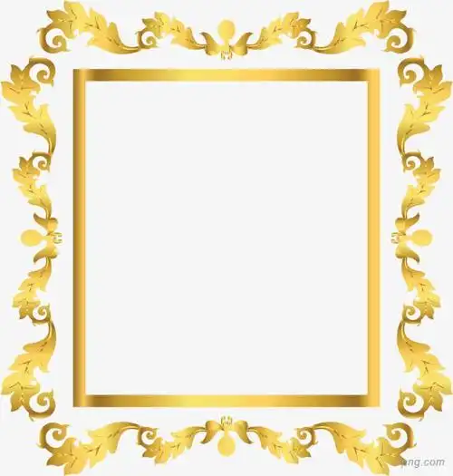金色边框png素材透明免抠图片-装饰效果-三元素3png.com
