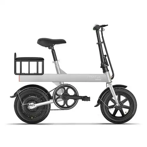 凤凰14寸锂电电动自行车新国标同款48v内置锂电池碟刹轻便迷你电瓶车