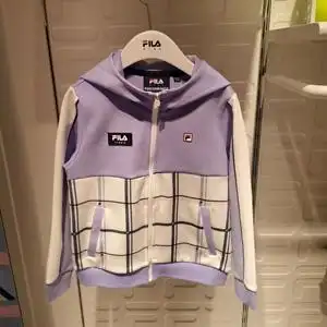 fila斐乐童装正品2022春款女小童休闲运动针织连帽外套k11g213501