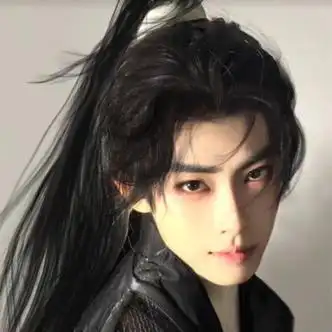 山头林村古风假发男长发国风少年新中式高马尾古装汉服仙侠造型全头套