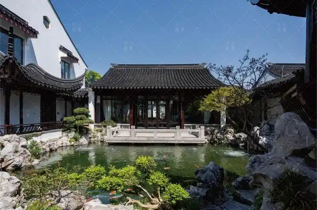 10000w的纯正苏式园林别墅,粉墙黛瓦,真是最美的院子