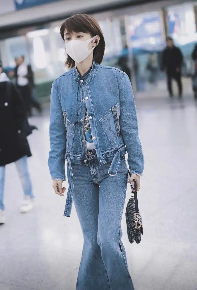 原创王子文真是行走的穿搭教科书一身牛仔look活力无限气场强大