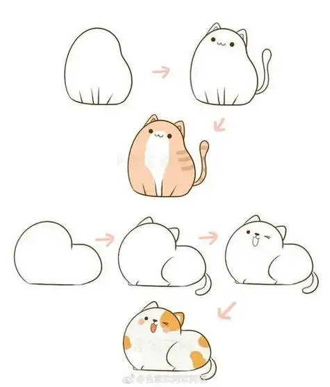 可爱小猫简笔画萌萌动漫