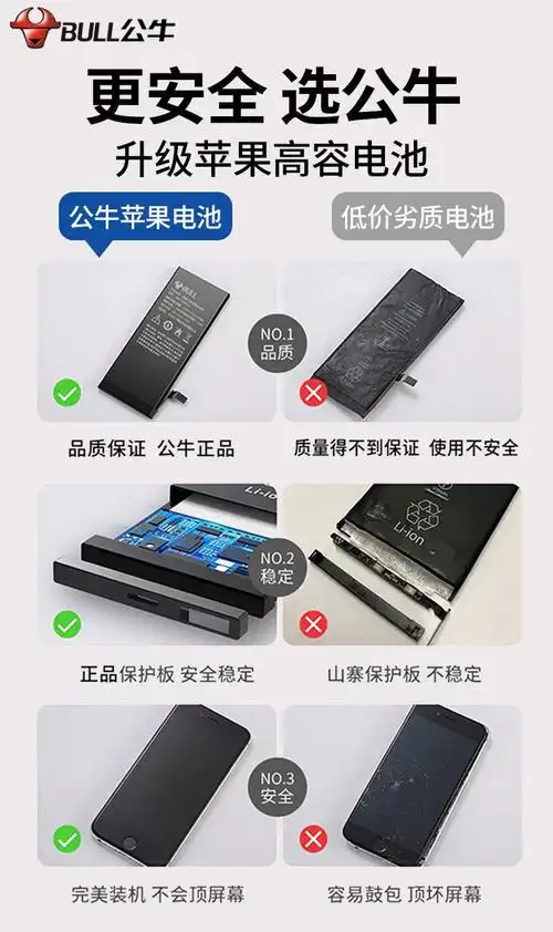 公牛适用苹果6s大容量iphone8plus原装6sp电池xsmax手机11xr7plus