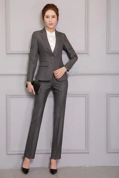 谷姬2017新款品牌职业装女修身西服ol正装女公务员面试西装三件套-t