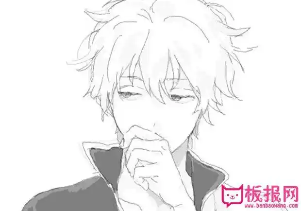 动漫人物素描,阿银人物素描