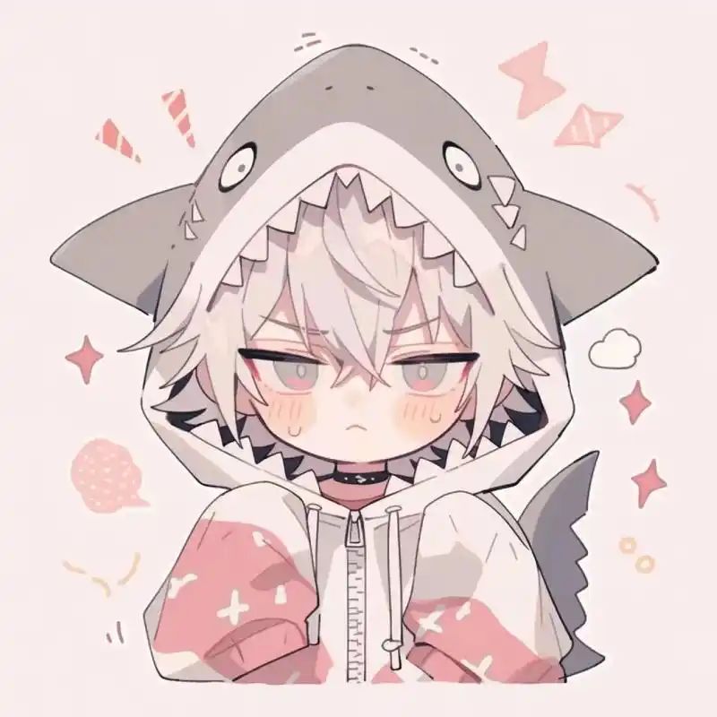 小鲨鱼可爱头像#夏日滤镜 #动漫情头 #优 - 抖音