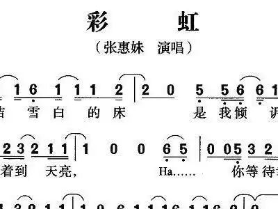 彩虹 张惠妹 歌谱 简谱