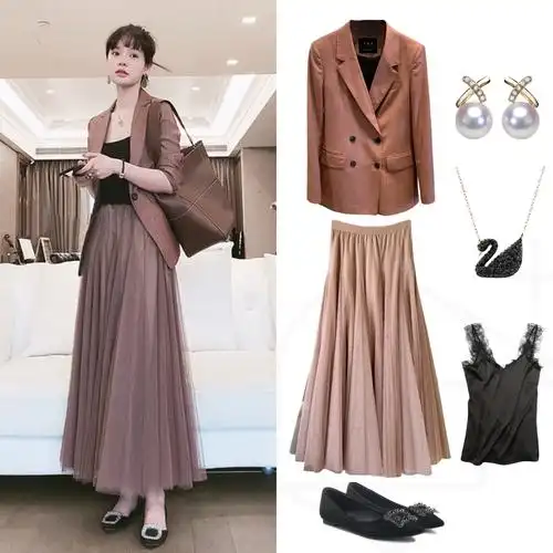 豆沙色扮靓职场女神