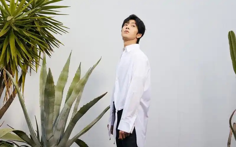 井柏然阳光帅气白衬衫休闲小清新写真