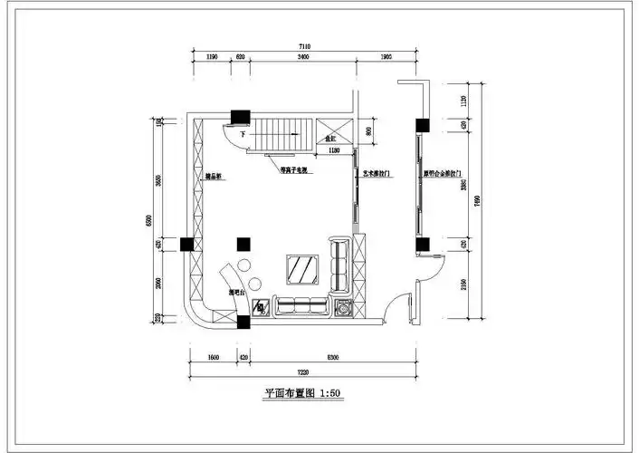 某地客厅装修设计cad施工图纸