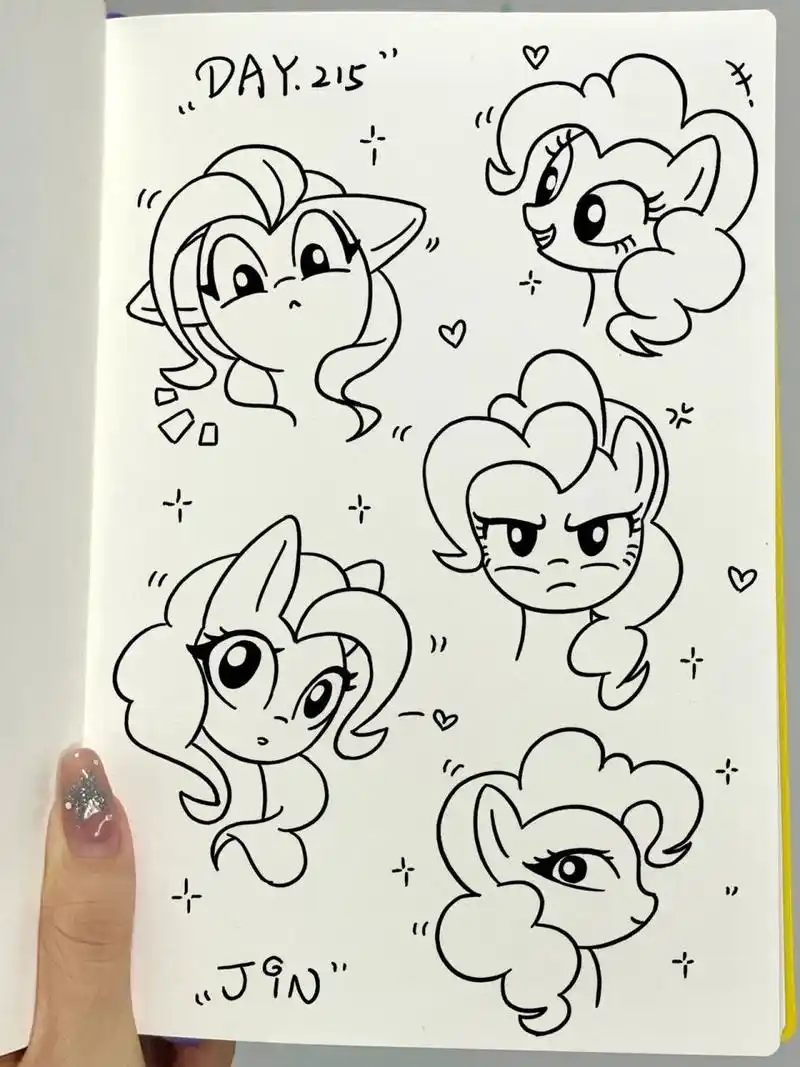 简笔画|93小马宝莉碧琪小头像来啦～ 96打卡一张碧琪的小头像