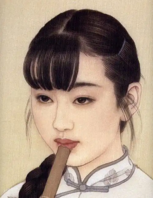 赵国经,王美芳工笔人物画