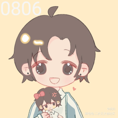 诶_伪装学渣贺朝q版同人绘画作品