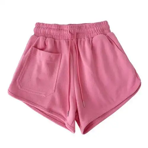 米尼 粉色运动短裤女夏2022新款韩版高腰宽松显瘦阔腿裤 - 17网