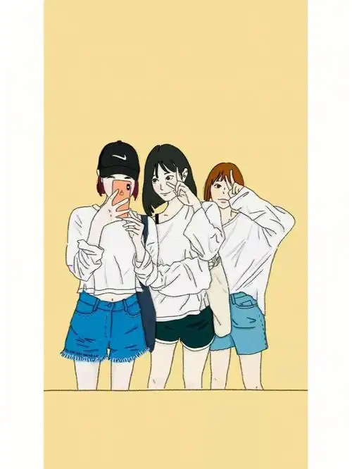 三人闺蜜背景图来喽