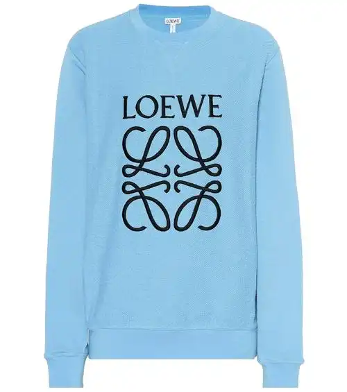 loewe blue logo-embroidered cotton sweatshirt