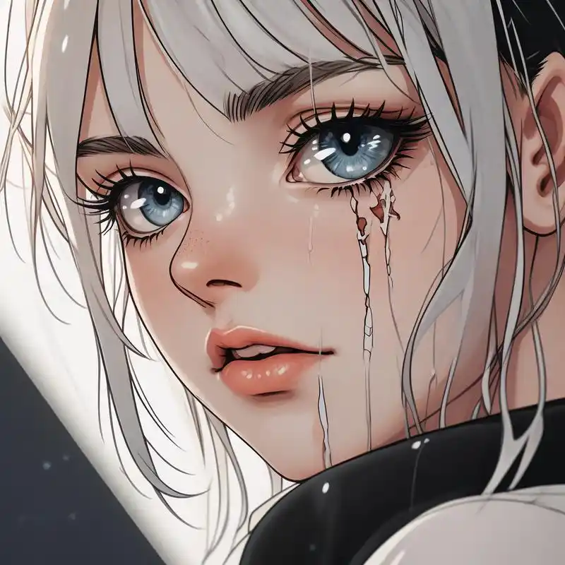 泪滴成珠💧女生哭泣头像