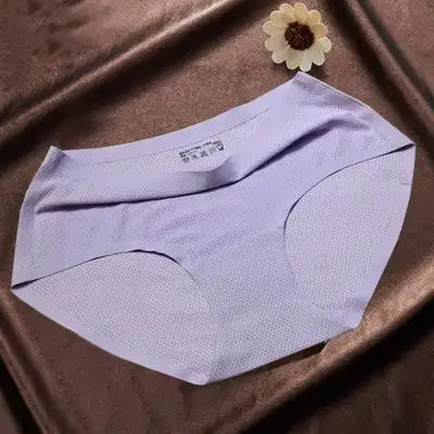 厂家直销一片式无痕透气网孔冰丝内裤 夏季透气女士三角内裤