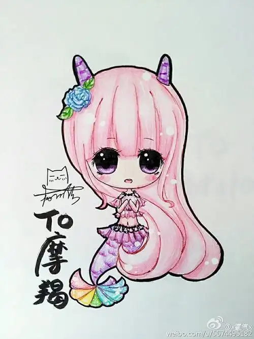 简笔画十二星座摩羯座简笔画摩羯座的少女摩羯座摩羯座简笔画 手绘