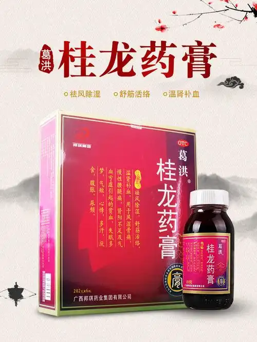 葛洪桂龙药膏202g6瓶盒祛风除湿舒筋活络温肾补血用于风湿骨痛慢性