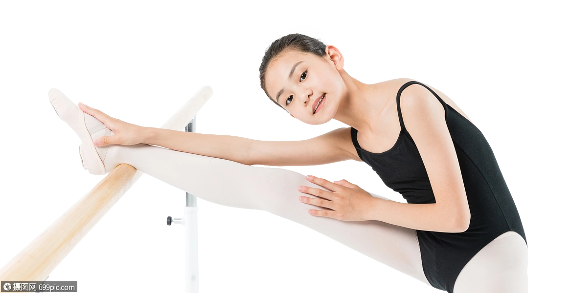 小女孩专业练舞压腿