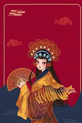 古风中国传统京剧戏曲人物彩绘创意展板背景京剧背景京剧戏剧古风水墨