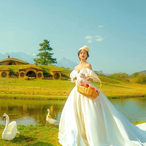 新款宝贝影楼艺术照写真拍摄婚纱中式中国风网纱宫廷森系超仙梦幻