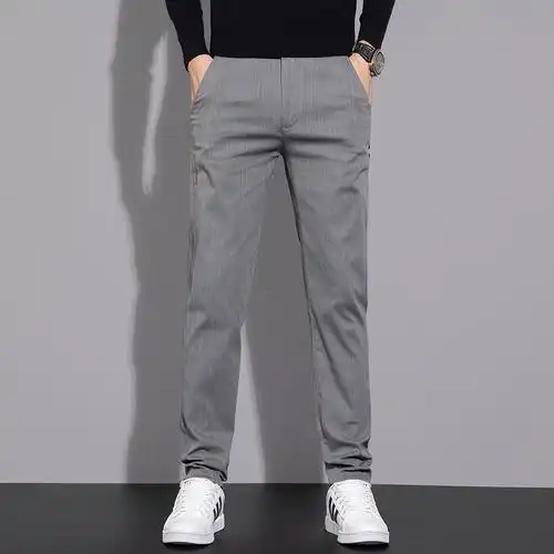 休闲裤男男士秋季时尚暗纹休闲裤(黑色 28)返回商品页 >