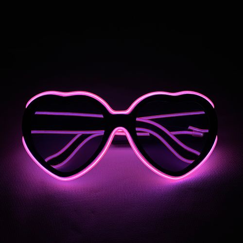 el新个性时尚赛博朋克发光眼镜酒吧蹦迪心形墨镜炫酷夜店ktv推荐